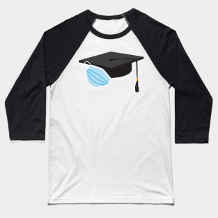 Class of 2020 Graduation - Black Graduation cap and Blue Face Mask Baseball T-Shirt